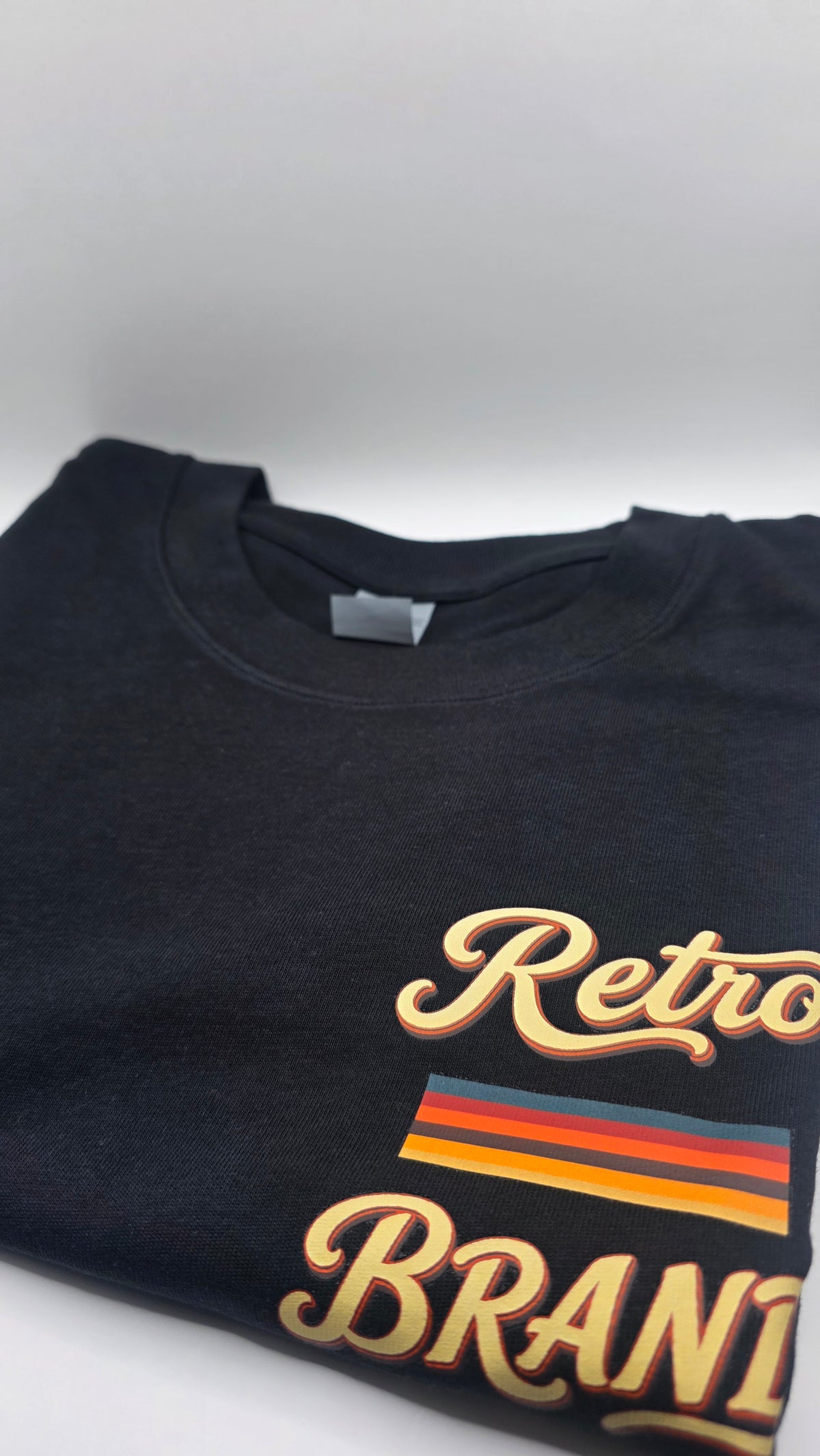 Black retro brand tee
