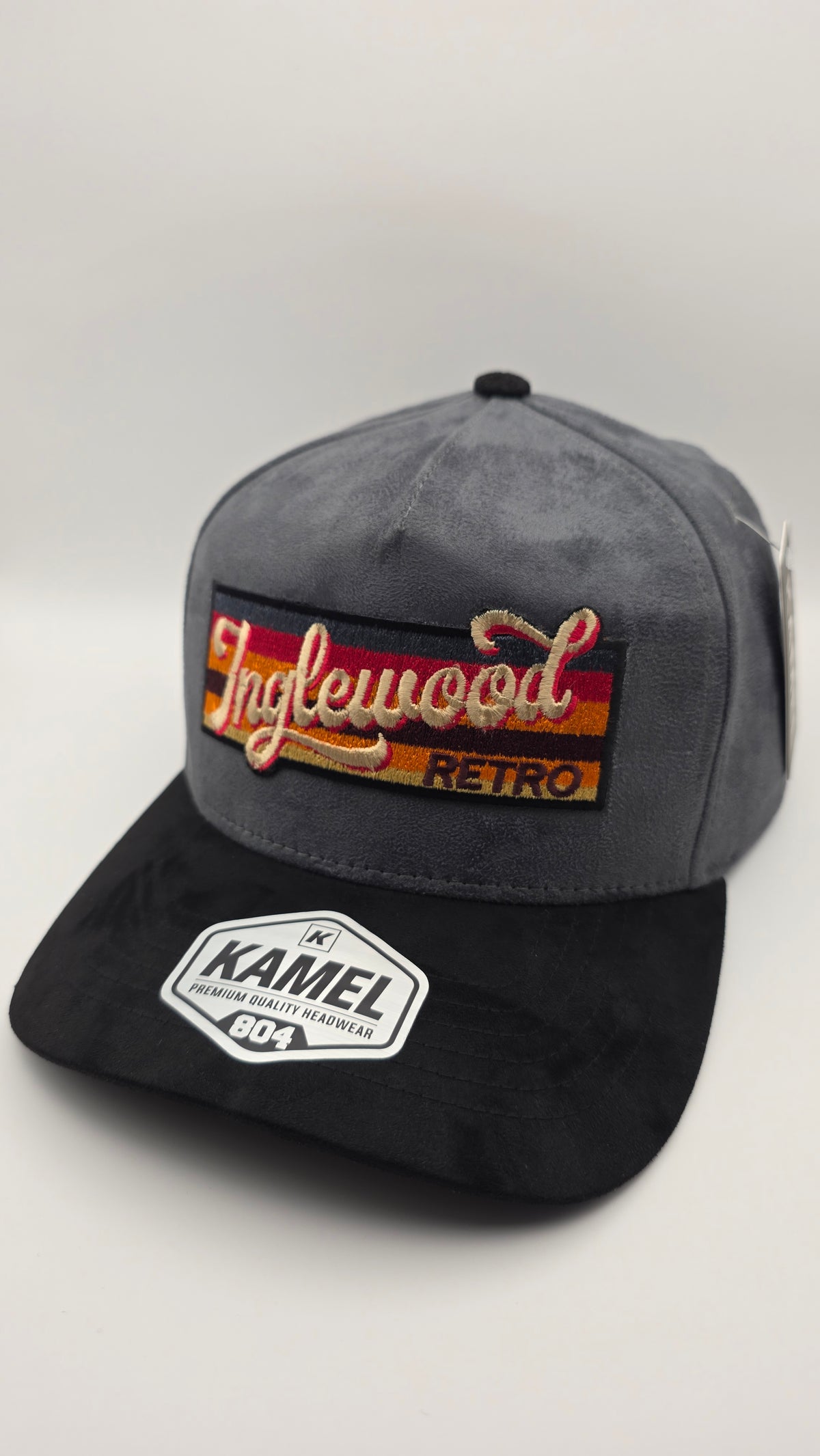 Inglewood Suede black and gray snapback hat