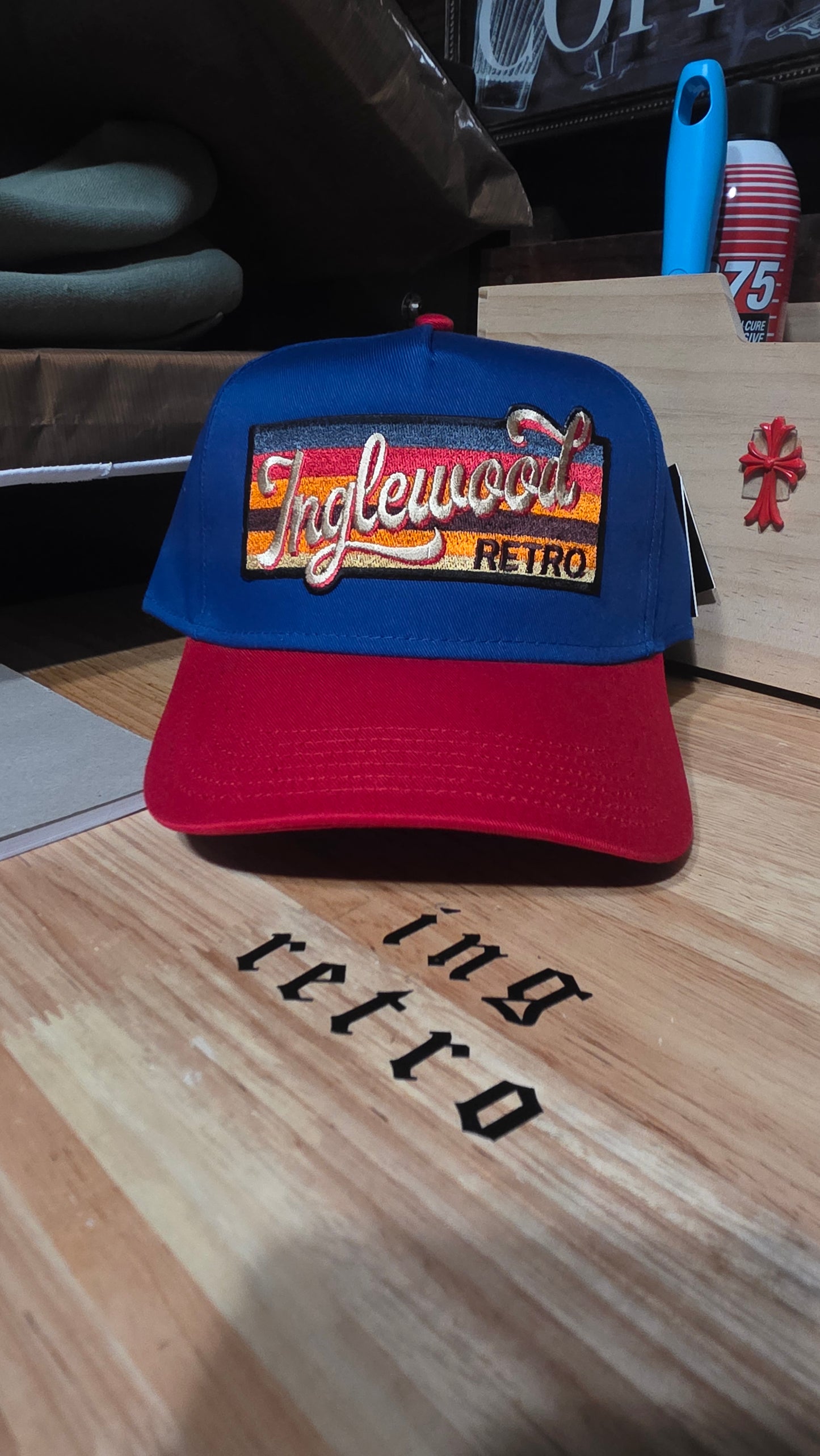 Red & blue snapback hat