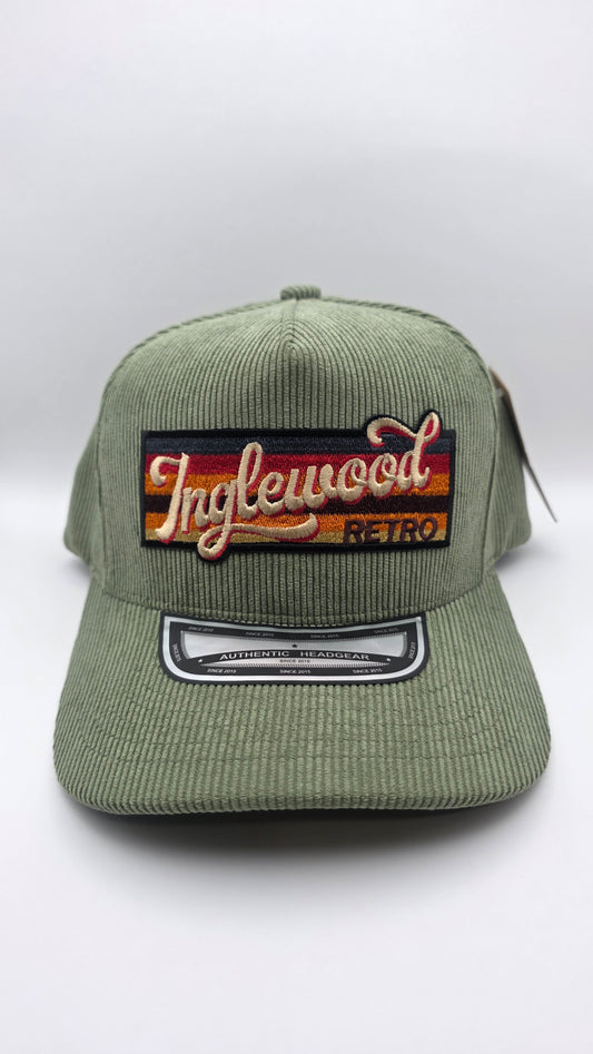 Inglewood matcha green corduroy snapback
