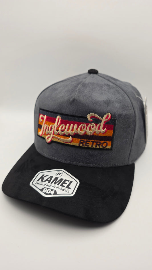 Inglewood Suede black and gray snapback hat