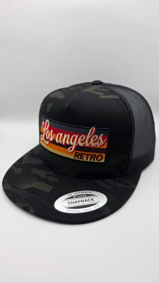 Black camo trucker hat