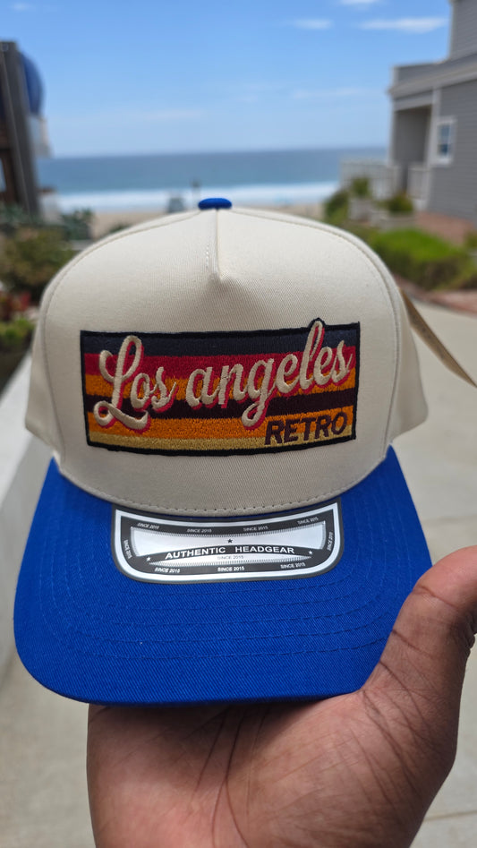 Cream/royal blue snap back