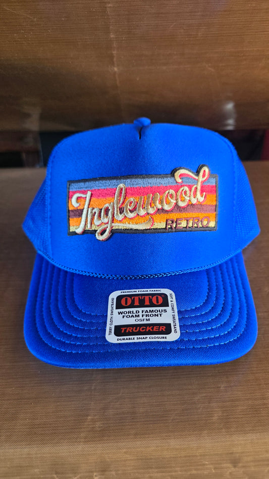 Royal blue snapback trucker hat