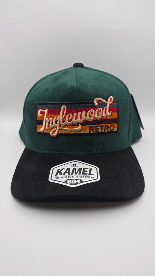 Inglewood green/black suede snapback hat